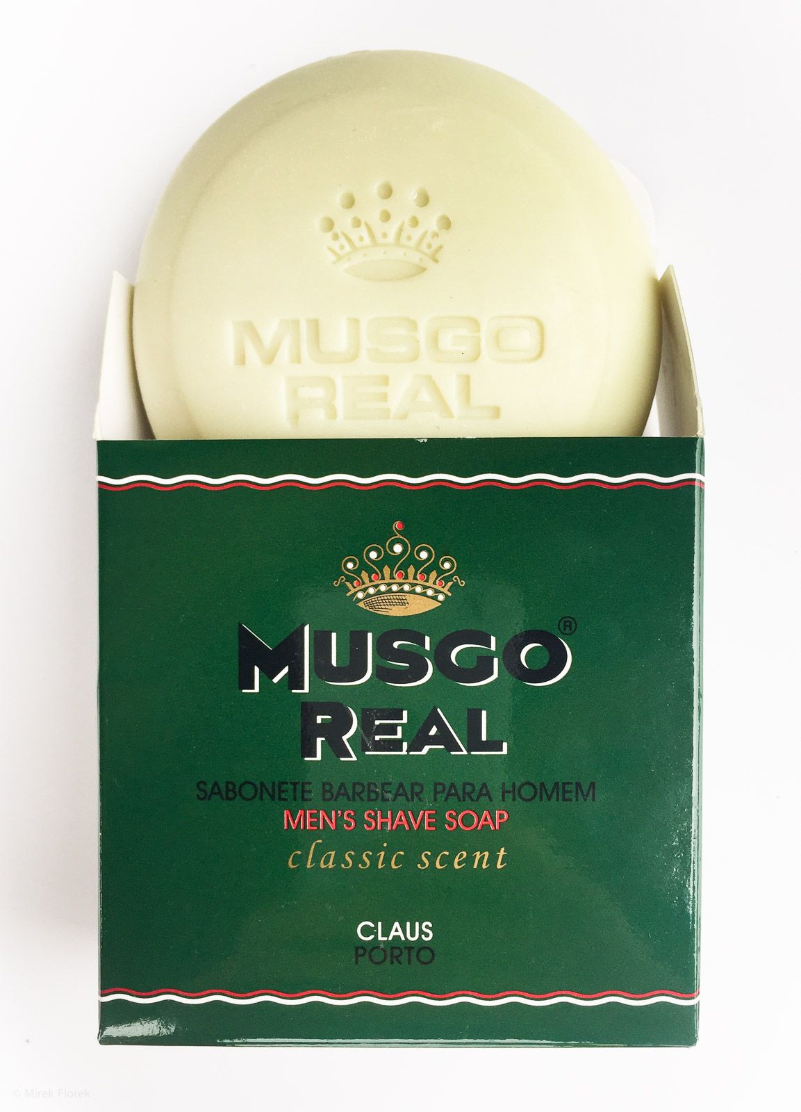 Opakowanie mydła do golenia Musgo Real Men's Shave Soap Classic Scent