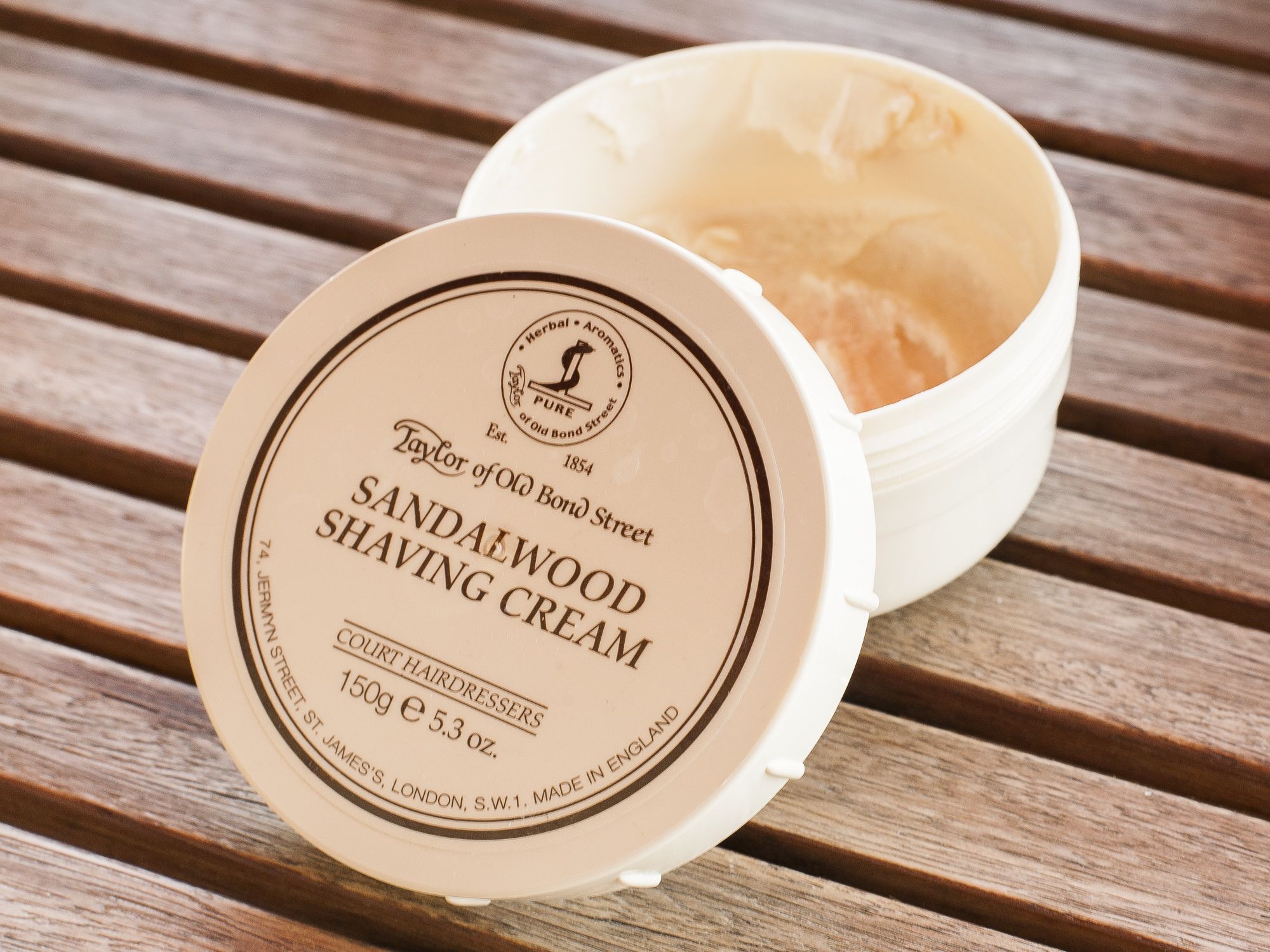 Opakowanie kremu do golenia Taylor of Old Bond Street Sandalwood Shaving Cream