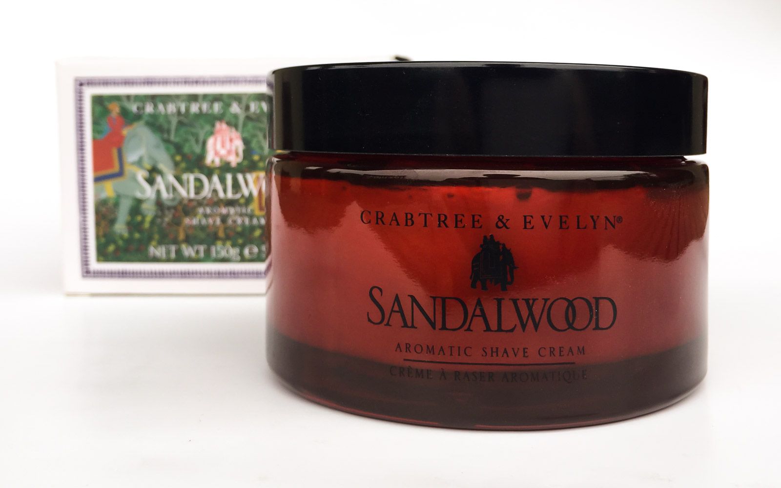Opakowanie kremu do golenia Crabtree & Evelyn Sandalwood Aromatic Shave Cream