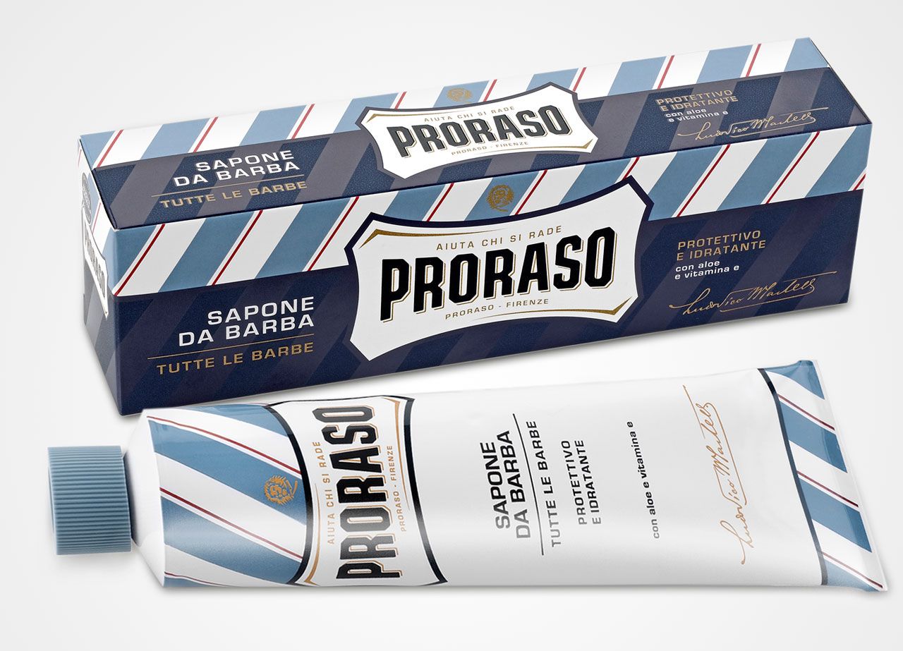 Opakowanie kremu do golenia Proraso Sapone da Barba Protettivo e Idratante (Blue Shaving Cream, niebieski)