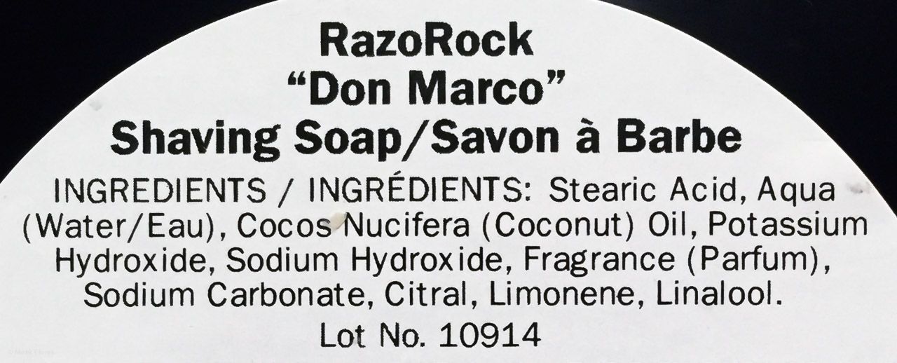Skład mydła RazoRock Don Marco