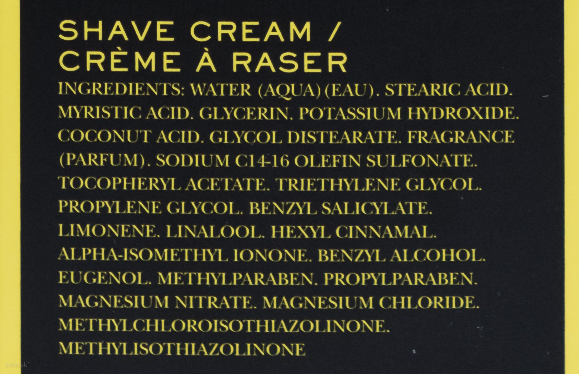 Skład (INCI ingredients) Crabtree & Evelyn West Indian Lime Shaving Cream 