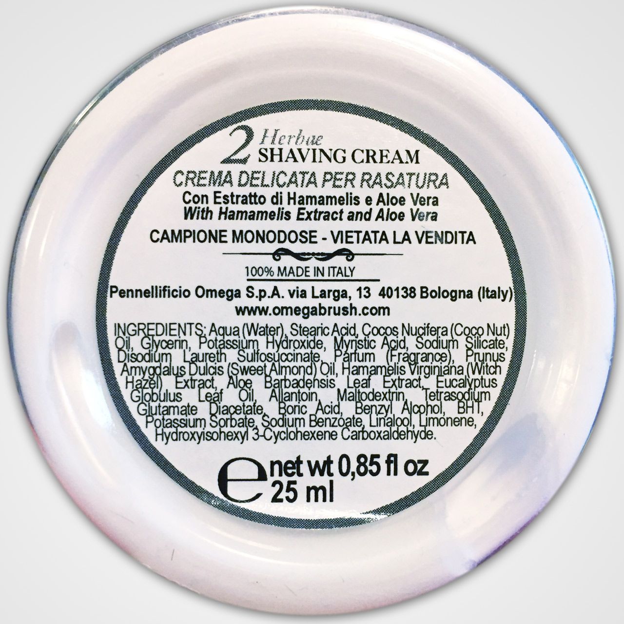 Skład kremu do golenia Omega Via Barberia Herbae Shaving Cream (INCI ingredients)