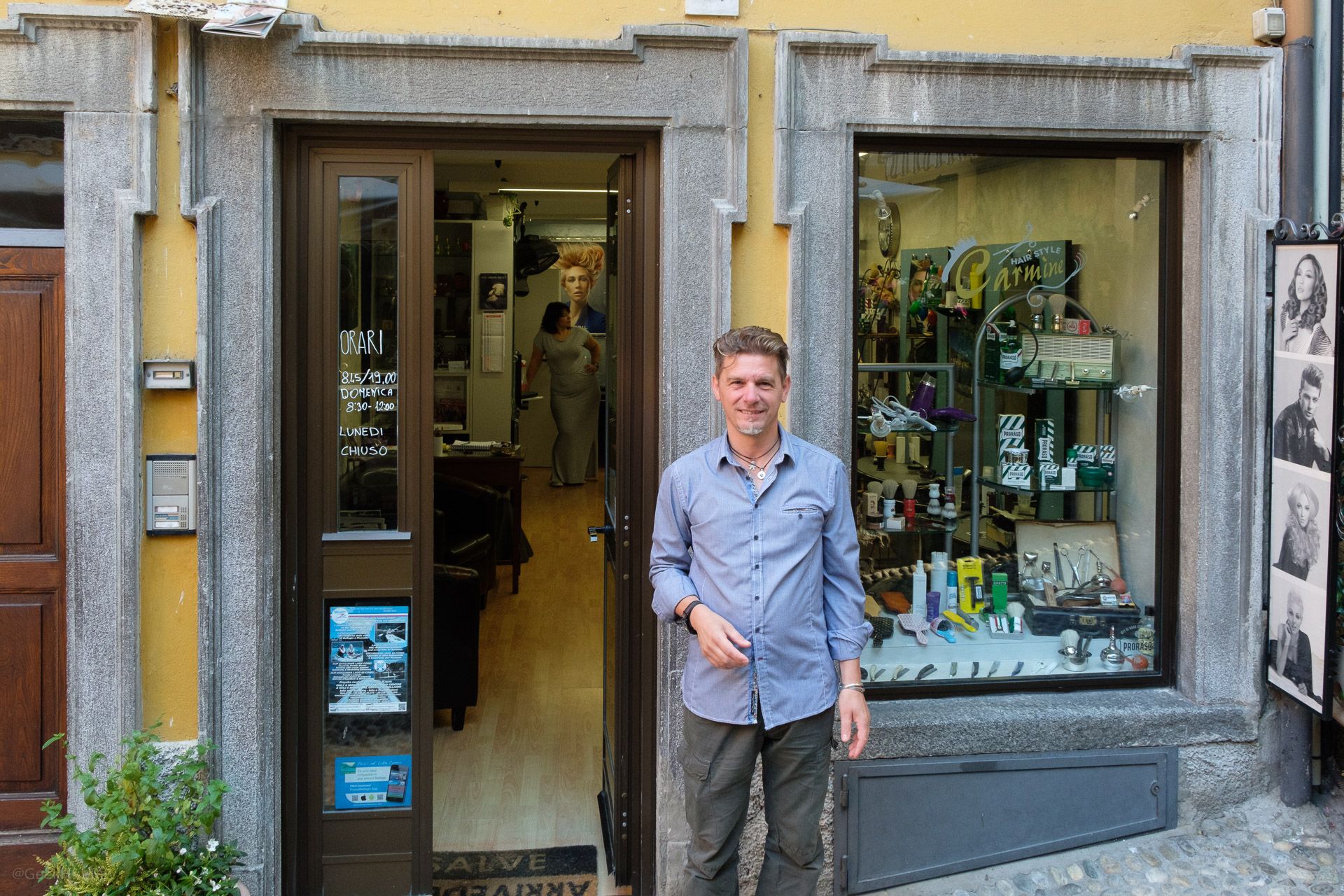 Zakład fryzjerski Carmine w Bellagio