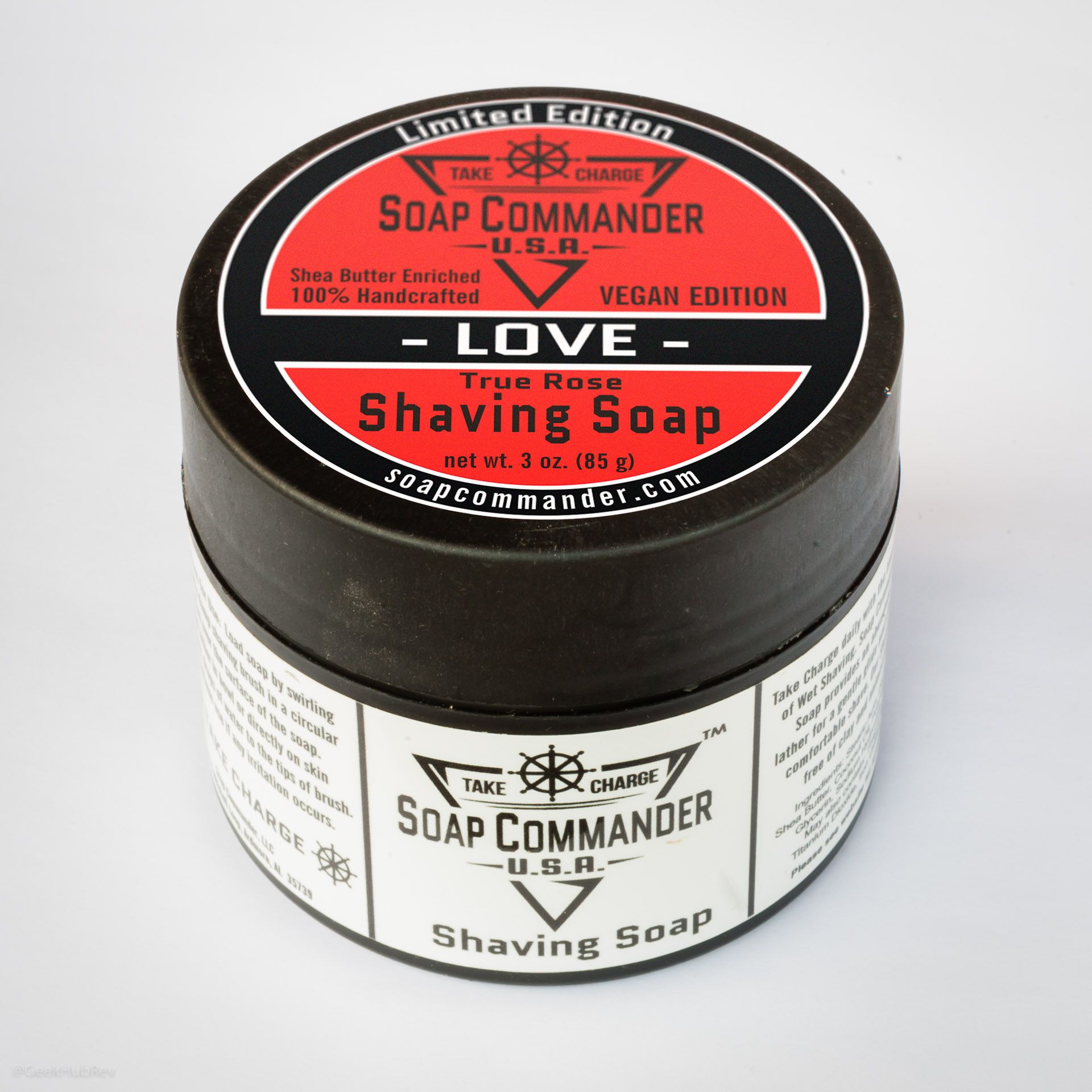 Opakowanie mydła do golenia Soap Commander Love Shaving Soap (grafika poglądowa, nowa wersja etykiety)