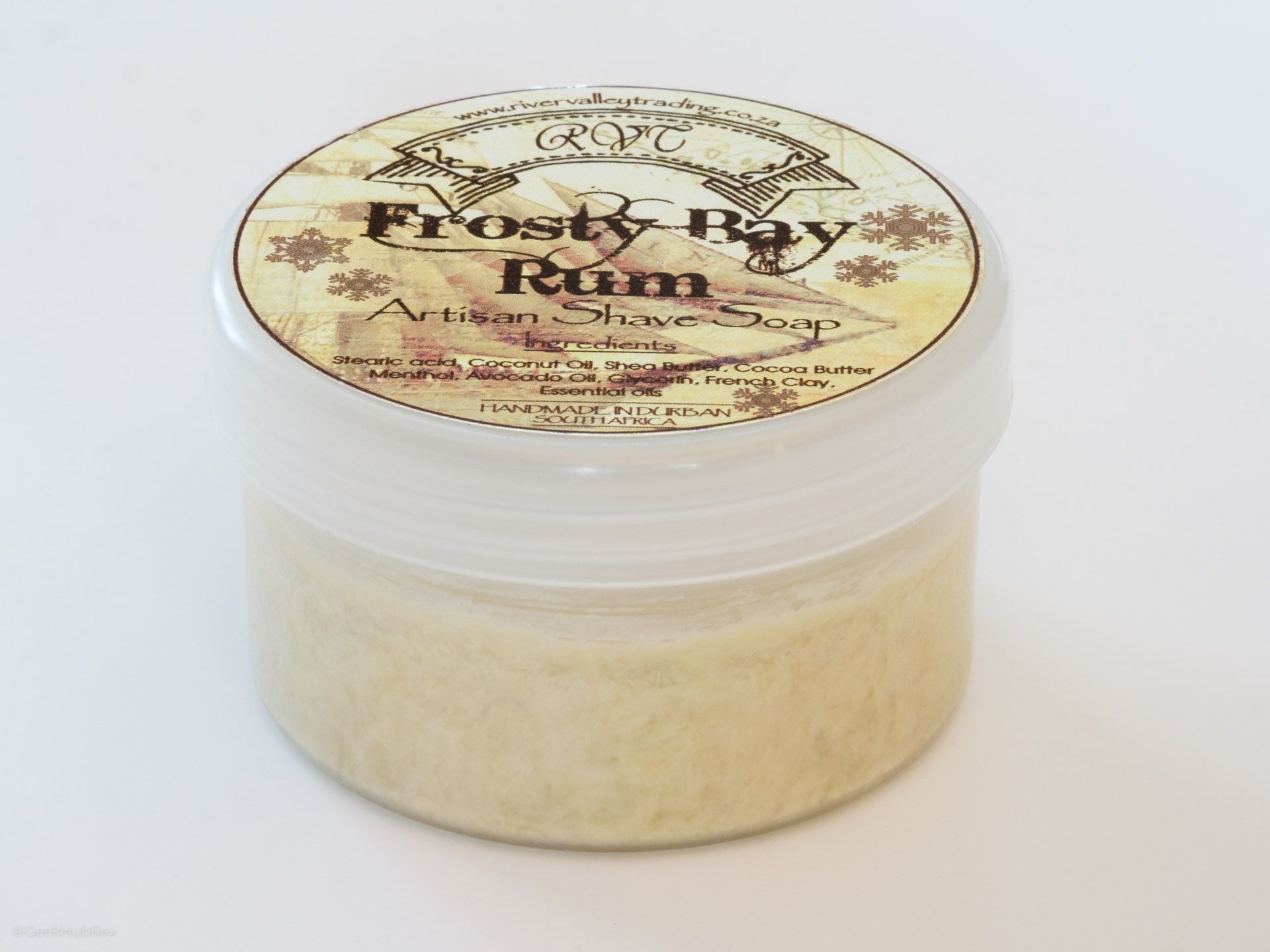 Opakowanie mydła do golenia River Valley Trading Frosty Bay Rum Shaving Soap